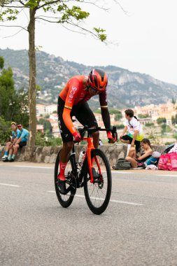 Nice, France; 21st July 2024: Professional cyclist EGAN BERNAL INEOS GRENADIERSGBR  during the time trial stage at Tour de France. clipart