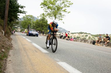 Nice, France; 21st July 2024: Professional cyclist  LIDL-TREKUSA during the time trial stage at Tour de France. clipart