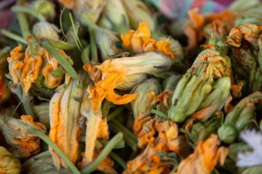 Meksika 'nın Oaxaca bölgesinde geleneksel kabak çiçeği quesadillas pişiriyorum..