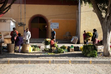 Teotitlan del Valle, Oaxaca Mexico; November 1st 2024: Atmosphere at the food market of an indigenous community in the Oaxaca Valley. clipart