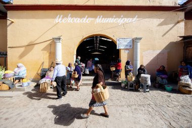 Teotitlan del Valle, Oaxaca Mexico; November 1st 2024: Atmosphere at the food market of an indigenous community in the Oaxaca Valley. clipart