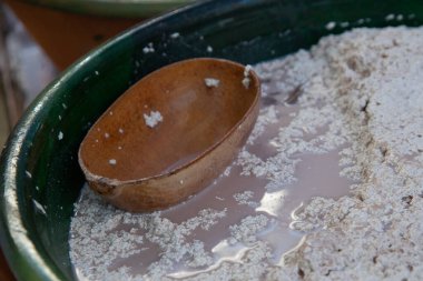 Pozol is a traditional Mexican drink made from corn dough that regularly includes cocoa and can be fermented. clipart