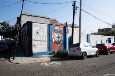 Oaxaca, Meksika; 1 Ocak 2025: Oaxaca kentindeki Xochimilco semtinin renkli caddelerinin manzarası.