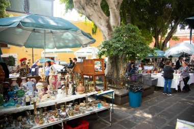 Puebla, Meksika, 1 Ocak 2025: The Artist 's Quarter Market, Puebla de Zaragoza eyaletinde yer alan bir sanat alanıdır..