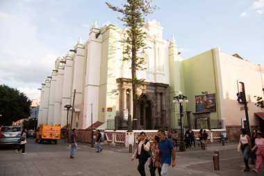 Puebla, Meksika, 1 Ocak 2025: Puebla, Meksika 'daki koloni kiliseleri ve dini binalar.