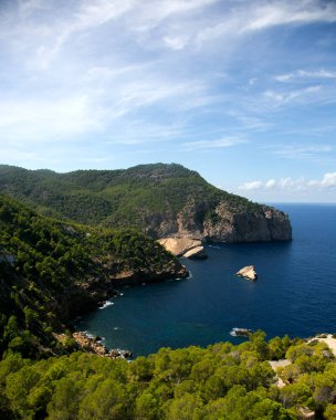 İbiza adasında Es Portitxol 'un güzel vahşi plajı