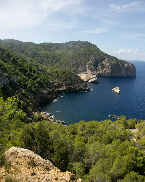 İbiza adasında Es Portitxol 'un güzel vahşi plajı
