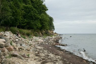 Danimarka sahillerinde beyaz kumlu plajlar, yazın Baltık Denizi ile yıkanır..