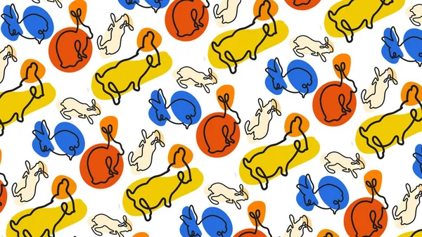 2023 yılının sembolü neşeli mavi bir tavşan. Paketleme ve pankart tasarımı için arkaplan.