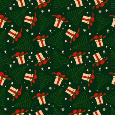 Kusursuz Noel ürünleri ve Noel hediyeleri modeli. Oyuncu, modern bir el çizimi..
