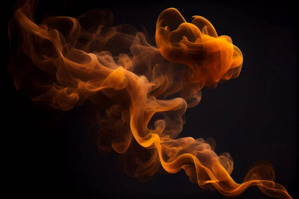 Movement of orange smoke on black background fire design. High quality illustration. High quality. Illustration painting