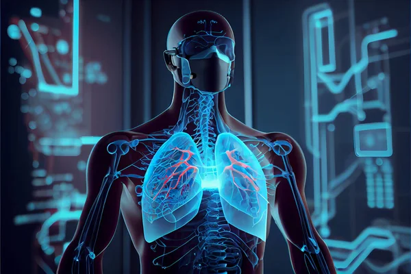 hud interface, futuristic human body, hud biology element, Display set virtual interface elements. Hologram Human Body Health Care of the Future High Tech Diagnostic Panel. Modern medical science in the future. High quality illustration