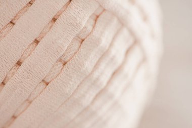 Soft cotton knitted yarn noodles close-up