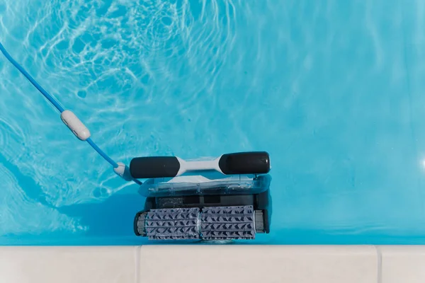 Robot vacuum cleaner for the pool cleans the outdoor pool