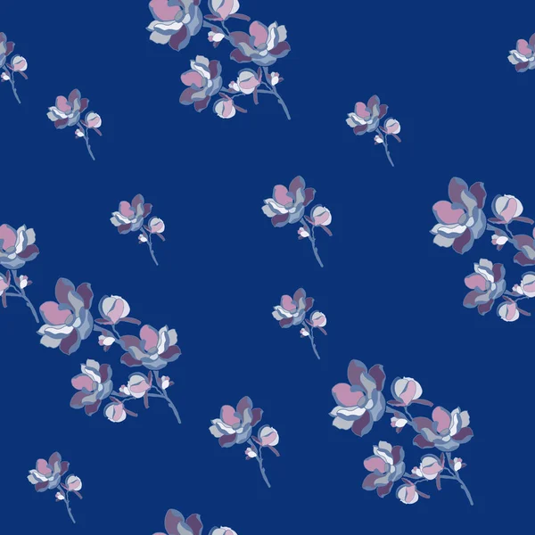 Modern floral vector seamless pattern. Background isolated. Digital drawn illustration. Can be used as textile fabric or wallpaper, cards, invitations, decorative paper