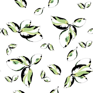 Modern çiçekli vektör kusursuz desen. Arka plan izole edildi. Dijital çizim çizimi. Tekstil kumaşı veya duvar kağıdı, kart, davetiye, dekoratif kağıt olarak kullanılabilir