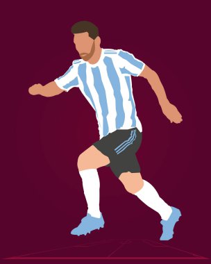 Lionel Messi Arjantinli futbolcu Vektör İllüstrasyon
