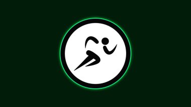 Atletizm Logosu Neon Işık Tahtası Karanlık Arkaplan, Yaz Sporu Olay Simgesi Soyut Görüntü