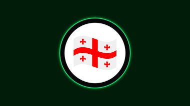 Gürcistan Flag Neon Işık Panosu Görünümü Soyut Arkaplan