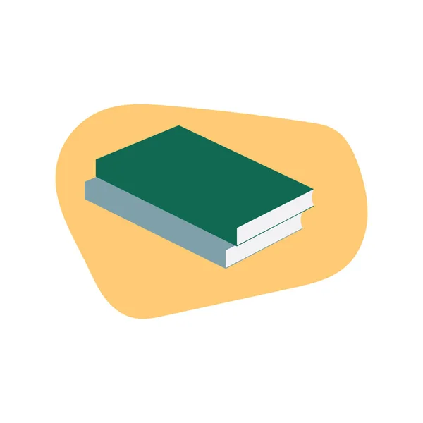 Színes Könyvek Narancssárga Háttér Vektor Illusztráció Két Könyv Rajzfilm Stílus — Stock Vector