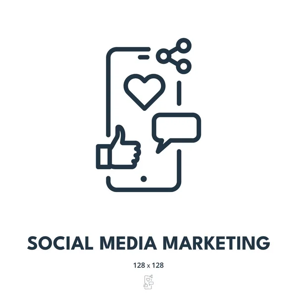 Icona Social Media Marketing Smm Tipo Share Ictus Modificabile Icona Grafiche Vettoriali