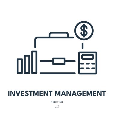 Yatırım Yönetimi Simgesi. Gelir, Para, Yatırımcı. Düzenlenebilir Vuruş. Basit Vektör Simgesi