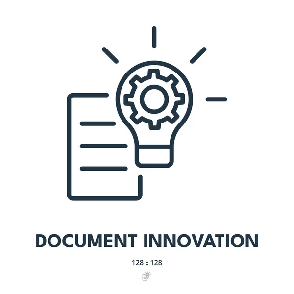 Documento Icono Innovación Archivo Página Datos Trazo Editable Icono Vector — Archivo Imágenes Vectoriales