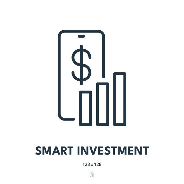 Icono Inversión Inteligente Finanzas Dinero Inversor Trazo Editable Icono Vector — Vector de stock