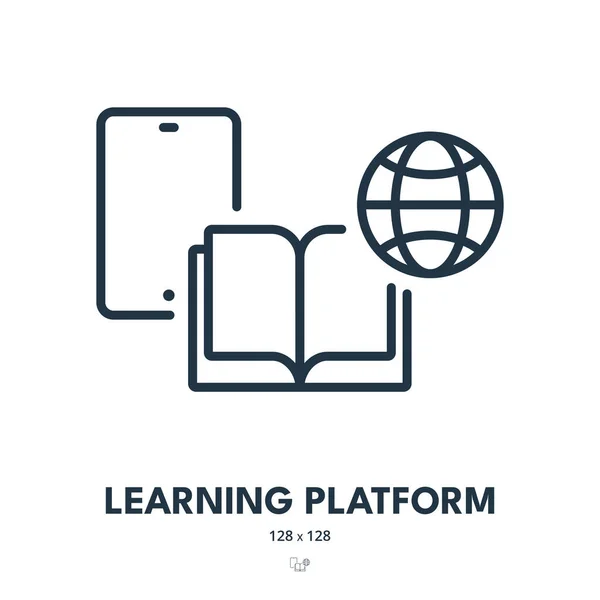 Icona Della Piattaforma Apprendimento Istruzione Tecnologia Digitale Ictus Modificabile Icona Vettoriale Stock