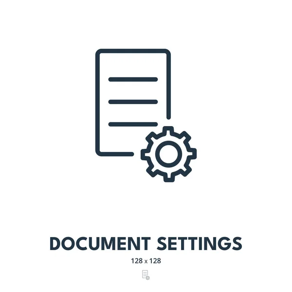 Icono Configuración Del Documento Archivo Configuración Opciones Trazo Editable Icono — Archivo Imágenes Vectoriales
