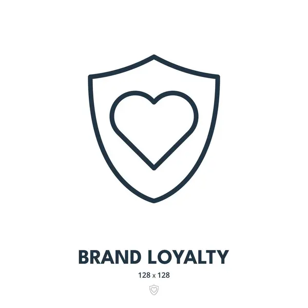 Brand Loyalty Icon Branding Trust Satisfaction Editable Stroke Simple Vector — Stock Vector