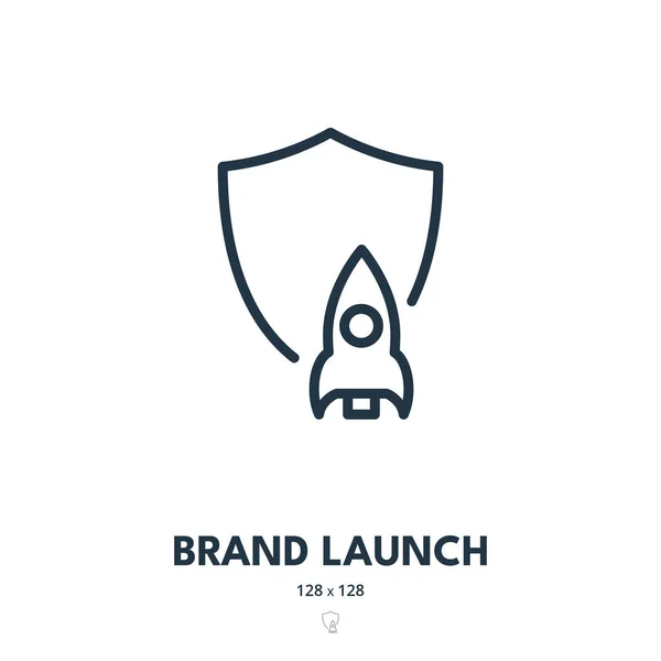 Brand Launch Icon Produkt Ochranná Známka Značka Upravitelný Tah Jednoduchá — Stockový vektor