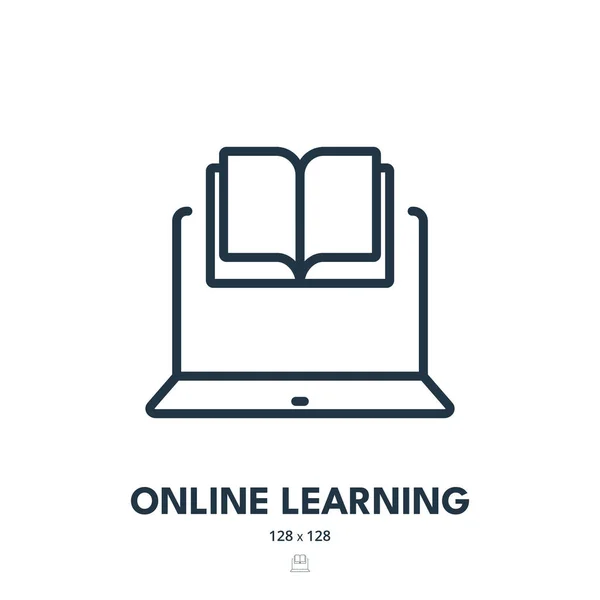 Icona Apprendimento Online Learning Istruzione Virtuale Ictus Modificabile Icona Vettoriale Vettoriali Stock Royalty Free