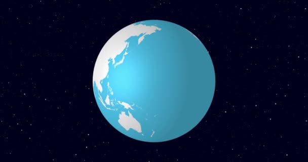 Aarde Globe Rotatie Animatie Video Zoom Afrika Met Red Map — Stockvideo