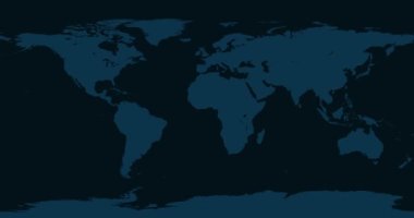 Dünya Haritası Dominica 'ya Yakınlaş. 4K Video 'da animasyon. Koyu Mavi Dünya Haritasında Beyaz Dominika Bölgesi