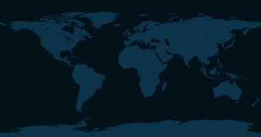 Dünya Haritası Fiji 'ye Yakınlaş. 4K Video 'da animasyon. Koyu Mavi Dünya Haritasında Beyaz Fiji Bölgesi