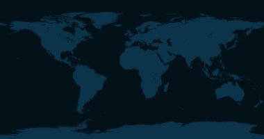 Dünya Haritası Letonya 'ya Yakınlaştır. 4K Video 'da animasyon. Koyu Mavi Dünya Haritasında Beyaz Letonya Bölgesi