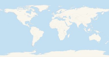 Dünya haritası Azerbaycan 'a yakınlaş. 4K Video 'da animasyon. Mavi ve Beyaz Dünya Haritasında Yeşil Azerbaycan Bölgesi