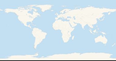 Dünya Haritası Kongo Cumhuriyeti 'ne yakınlaş. 4K Video 'da animasyon. Mavi ve Beyaz Dünya Haritasında Yeşil Kongo Bölgesi