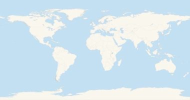 Dünya Haritası Etiyopya 'ya Yakınlaştır. 4K Video 'da animasyon. Mavi ve Beyaz Dünya Haritasında Yeşil Etiyopya Bölgesi
