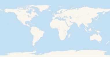Dünya Haritası Gabon 'a Yakınlaş. 4K Video 'da animasyon. Mavi ve Beyaz Dünya Haritasında Yeşil Gabon Bölgesi