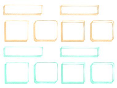 Renkli kalemin kırsal yumuşak çerçevesi. Kare.