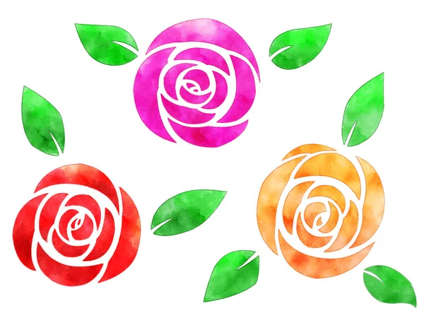 Ilustrace Ručně Kreslené Akvarel Set Květinami Květinové Složení — Stock fotografie