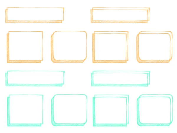 Renkli kalemin kırsal yumuşak çerçevesi. Kare.