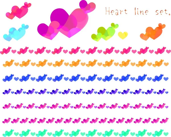 Suluboya tarzı renkli kalp çizgisi ayarlandı.