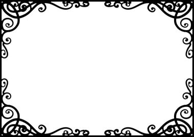 El boyaması Art Nouveau tarzı çerçeve. (A3 boyut yatay)