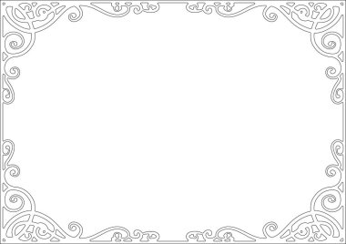 El boyaması Art Nouveau tarzı çerçeve. (A3 yatay boyutta)