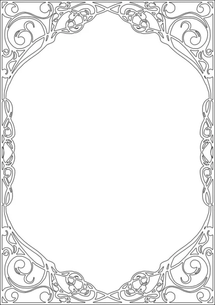 Hand-painted Art Nouveau style frame. (A4 size)