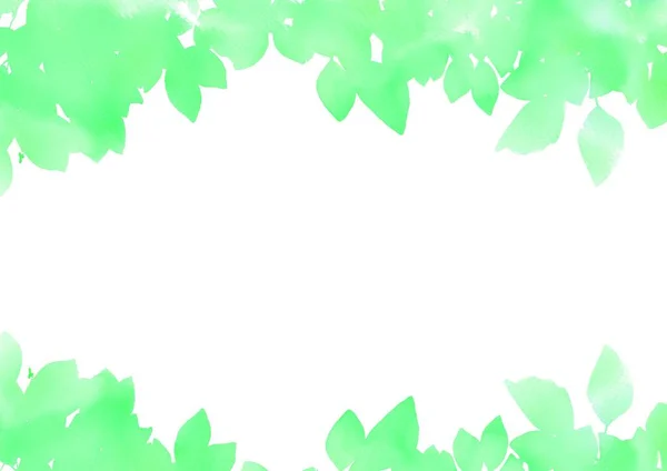 Рамка Листьев Окрашенная Акварелью — стоковое фото