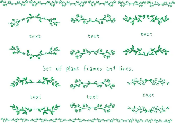 El boyası bitki çerçevesi, çizgi seti.